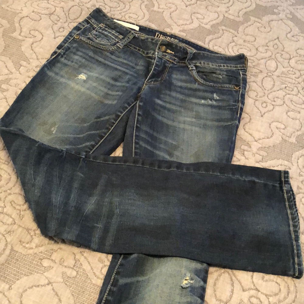 Decree Distressed/Oil Bootcut Jeans